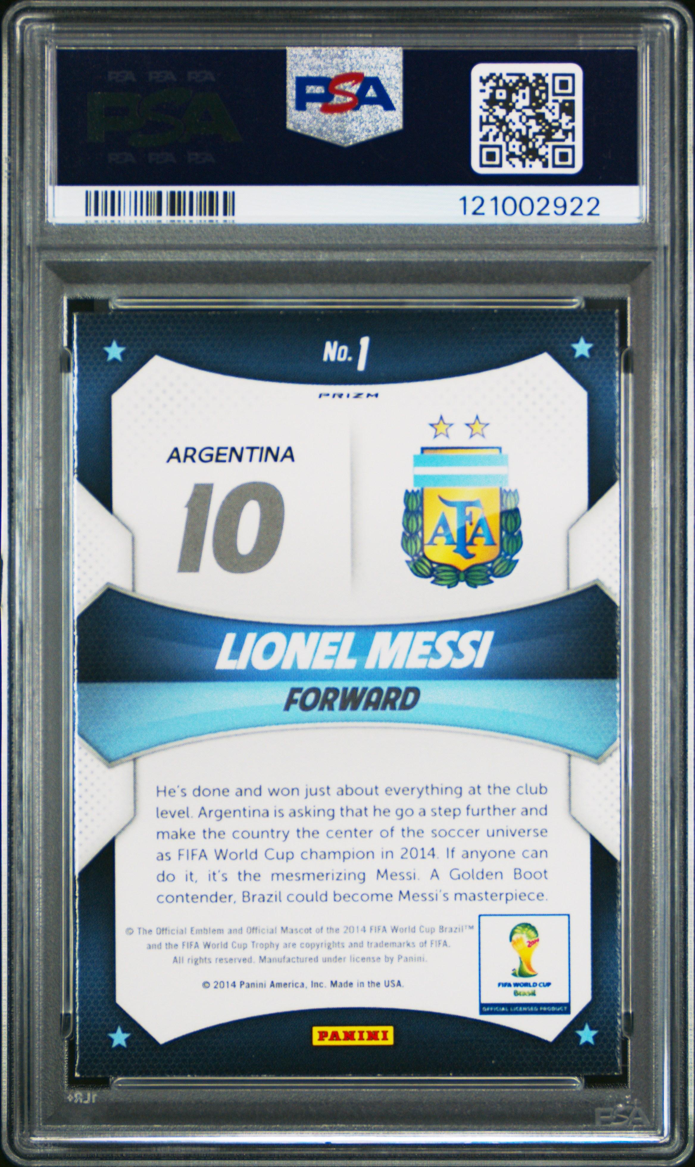 2014 Panini Prizm World Cup – World Cup Stars Silver Prizm - Back